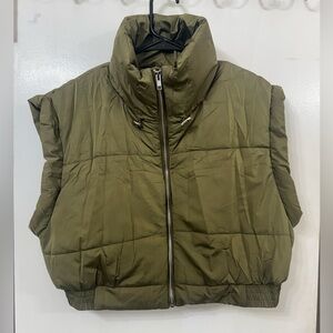 Olive Green Women's Puffer Vest